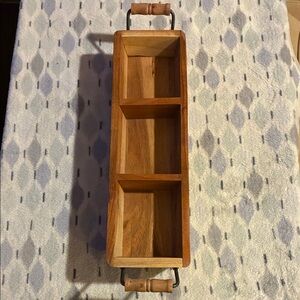 Wooden Teak Wood Candy/Nuts Serving Tray With Handles-Dry Foods Only.